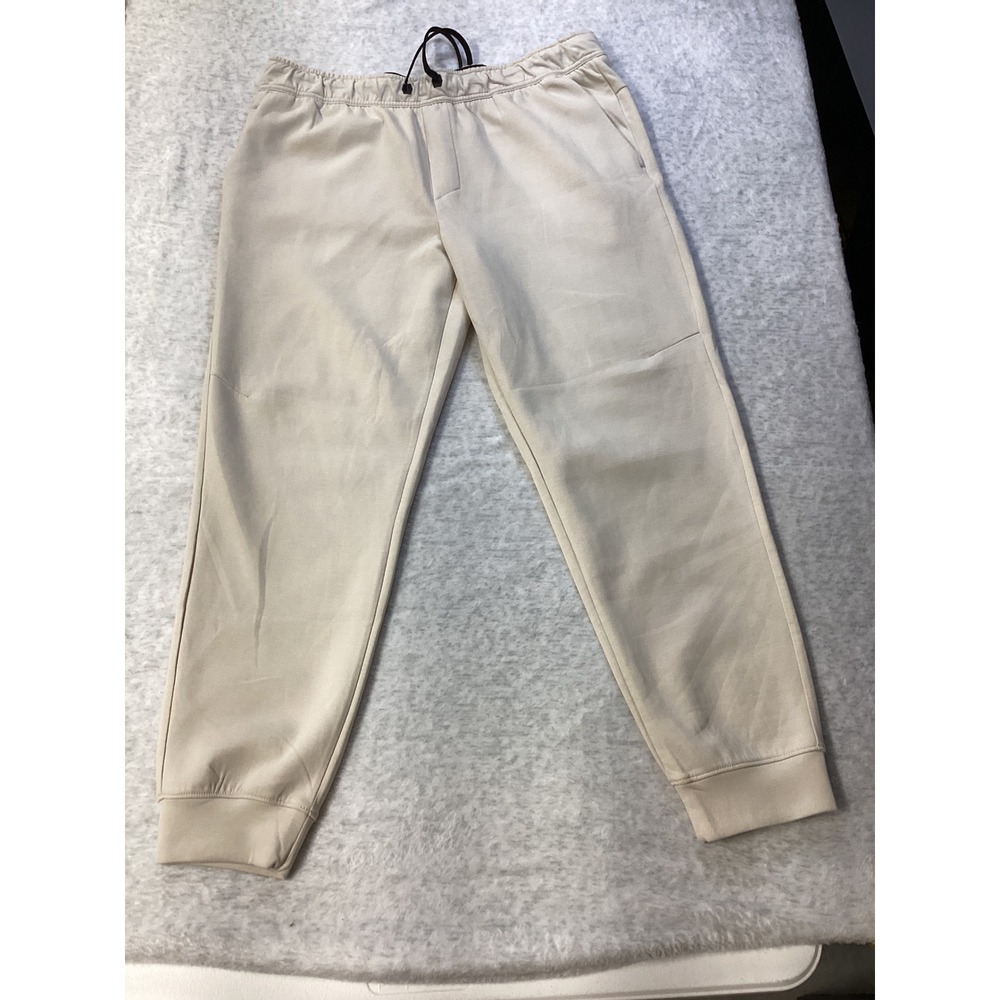 Members Mark Everyday Active Jogger Mens Large Tan Beige Double Knit Stretch NWT
